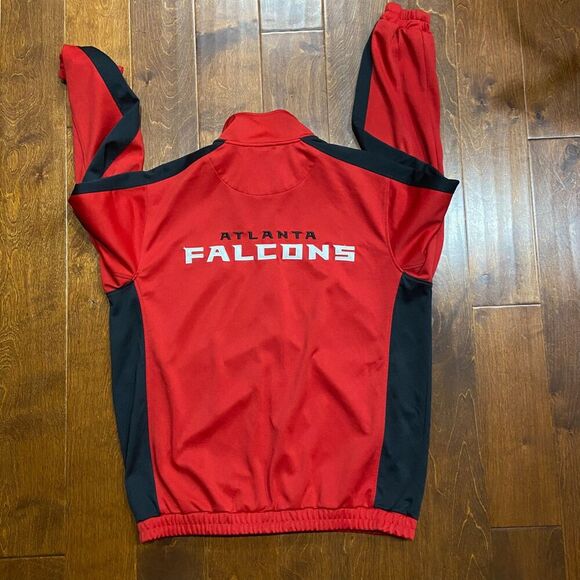 NFL Atlanta Falcons Full Zip Red Black Track Jacket Athletic Men's Size Large - Picture 4 of 8